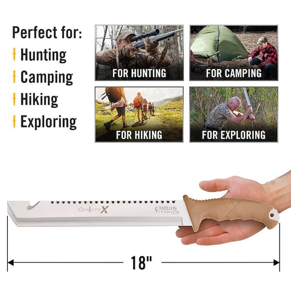 Carnivore X 18 in. ABS Handle Multi-Chisel Full Tang Blade and Full Length Saw Machete with Removable Trimming Knife Carnivore X 18 in. ABS Handle Multi-Chisel Full Tang Blade and Full Length Saw Machete with Removable Trimming Knife