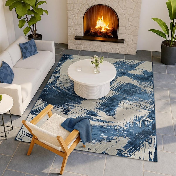 Castille Canvas Orion 5 ft. x 8 ft. Abstract Indoor/Outdoor Area Rug
