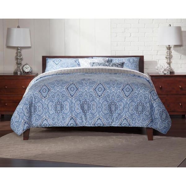 AFI Orlando Walnut Queen Platform Bed with Open Foot Board