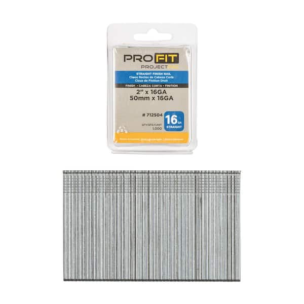 2 in. x 16GA Straight Electrogalvanized Collated Finish Nails (1000-Per Box)