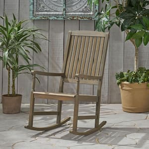 Arcadia Grey Wood Outdoor Patio Rocking Chair