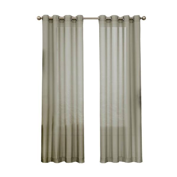 Eclipse Liberty Light Filtering Sheer Window Panel in Sage - 52 in. W x 84 in. L