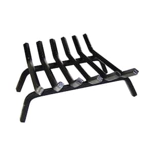 18 in. L Black Sturdy Tapered Hearth Grate for Logs