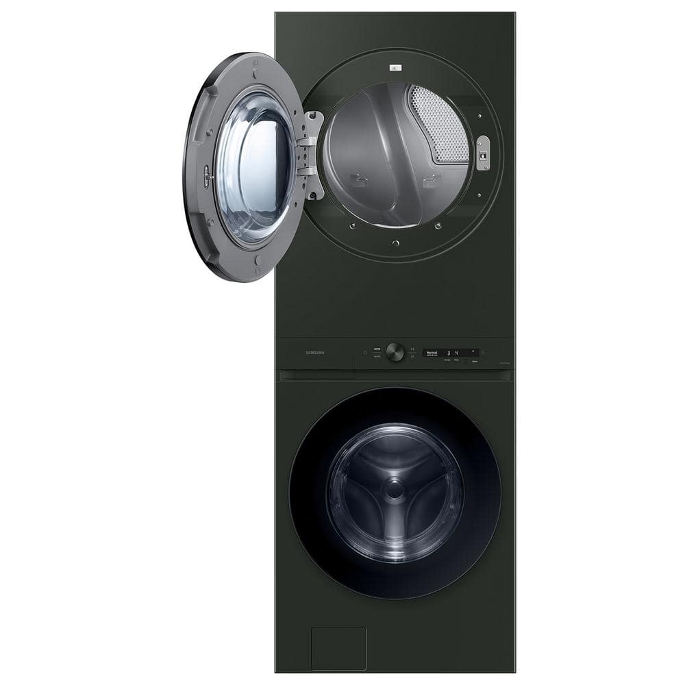 Samsung Satin Green Ultra Capacity Stacked Electric Washer and Dryer Set