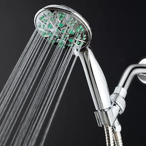 Antimicrobial 6-Spray 4 in. High Pressure Single Wall Mount Handheld Adjustable Shower Head in Chrome