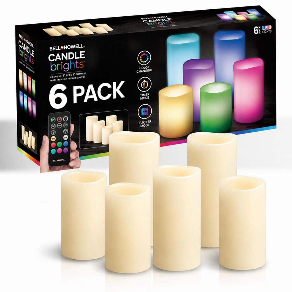 Bell + Howell Candle Brights Ivory Battery Powered LED Multi-Color