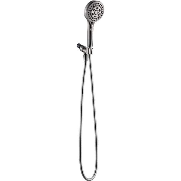 Massaging 6-Spray Settings Wall Mounted Handheld Shower Head 1.8 GPM in Brushed Nickel with 60 in. Hose