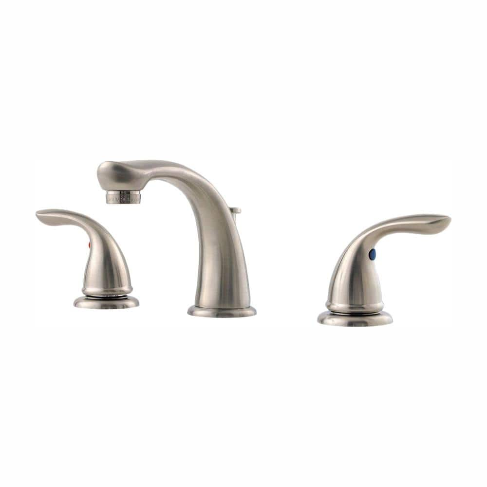 Pfister Pfirst Series 8 In To 15 In Widespread 2 Handle Bathroom   Brushed Nickel Pfister Widespread Bathroom Faucets Lg149 610k 64 1000 