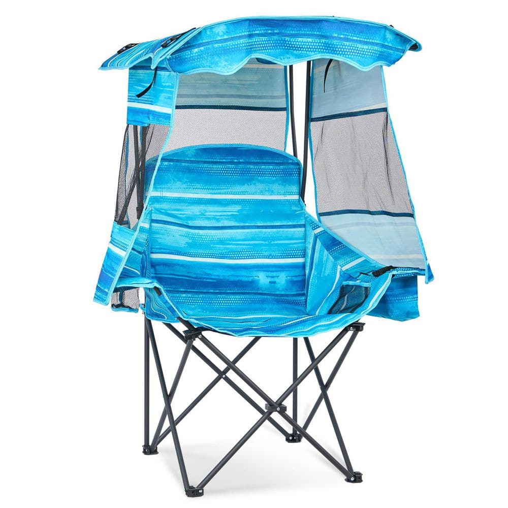 Beach Chair with Canopy Shade, Portable Folding Camping Chair with Cooler Bag and Cup Holder, Adjustable Canopy, Striped price history on PriceWatchPro