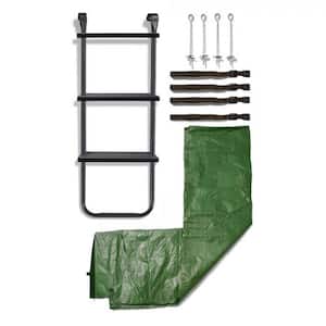 12 ft. Trampoline Accessory Kit with Safety Ladder and Anchor Kit, Green