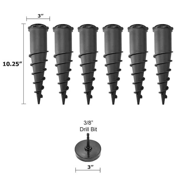 Ground Spike Anchor Kit-6-Pack with Drill Chuck GS206 - The Home Depot