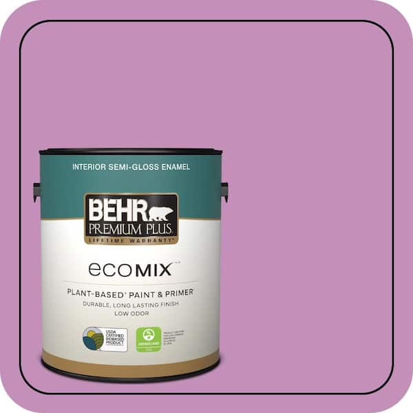 1 gal. #670B-5 Pretty Petunia Semi-Gloss Enamel EcoMix Plant-Based Interior Paint & Primer