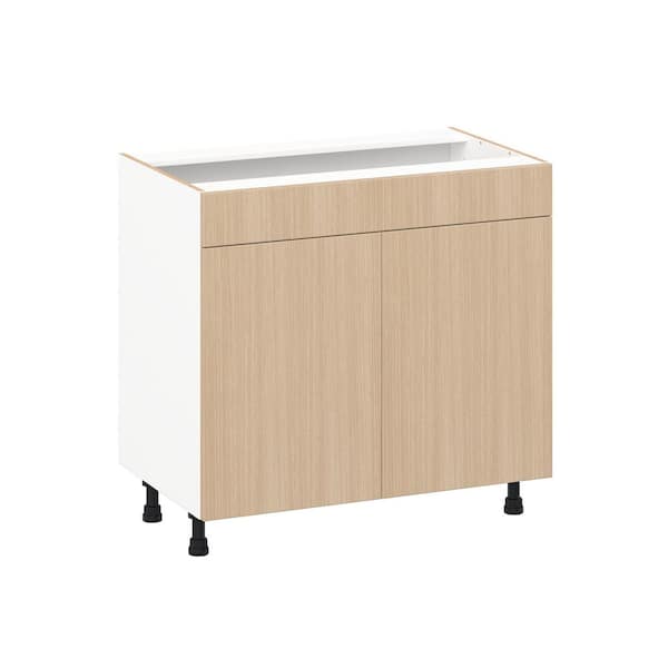 Timberline Mojavi Oak Slab Assembled Vanity Sink Base Cabinet with False Front (36 in. W x 34.5 in. H x 21 in. D)