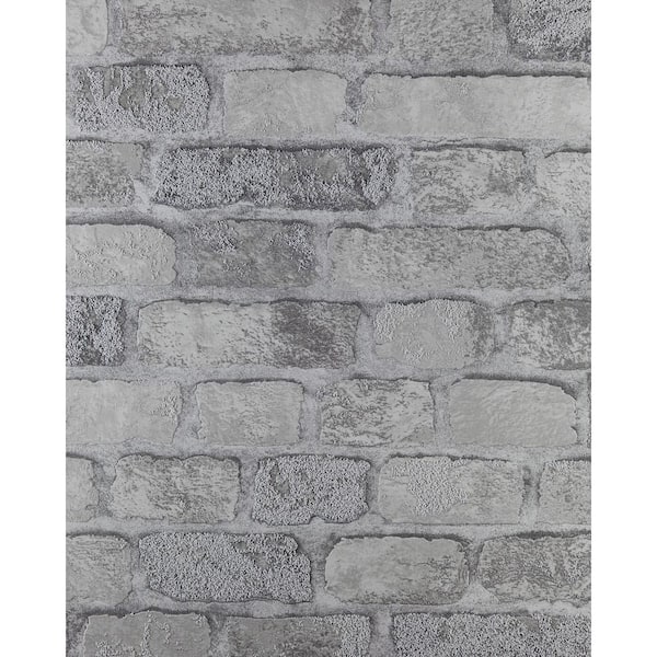 Brewster Princess Street Grey Brick Wallpaper Sample