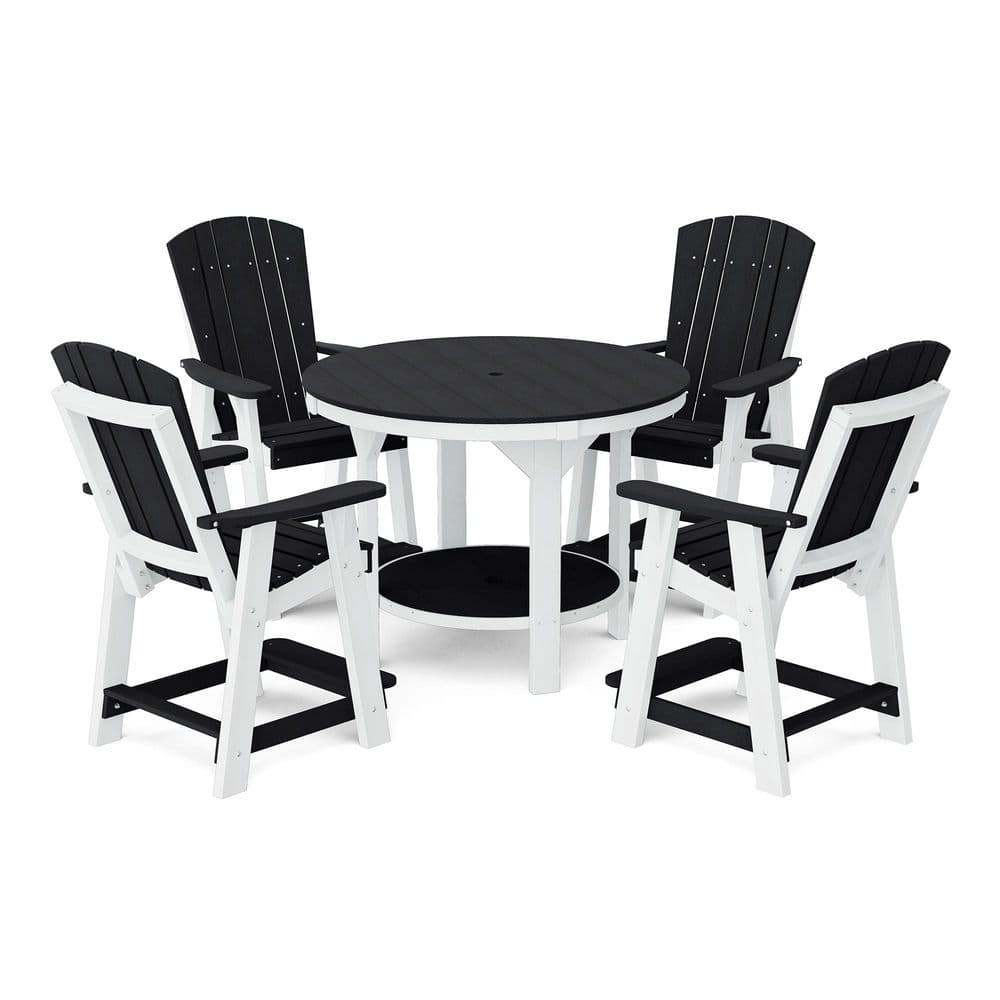 "Heritage 5-Piece Black and White HDPE Plastic Outdoor 48"" Pub Counter Set" price history on PriceWatchPro