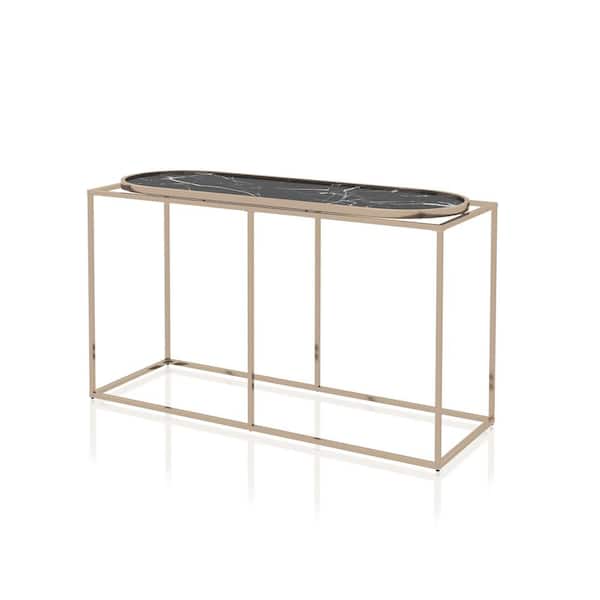 Furniture of America Osanna 48 in. Black Rectangle Composite Console Table