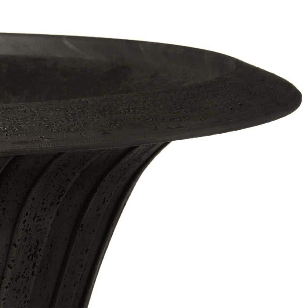Black Recycled Plastic and Stone Urn Planter, 21 Inches