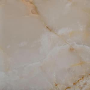White Onyx 12 in. x 12 in. Polished Onyx Stone Look Floor and Wall Tile (10 sq. ft./Case)