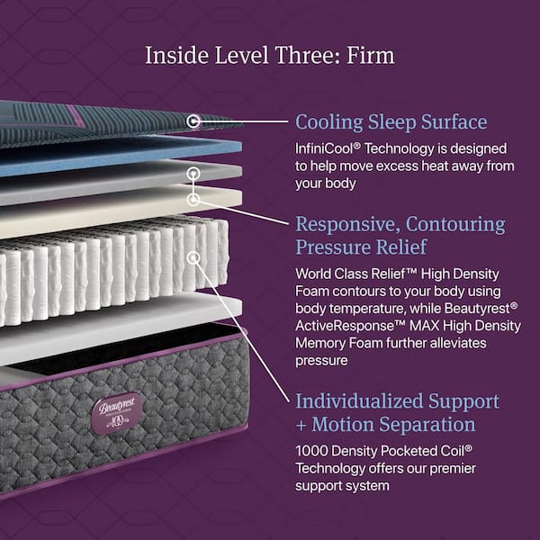 World Class Level 3-Hybrid King Firm 13 in. Mattress