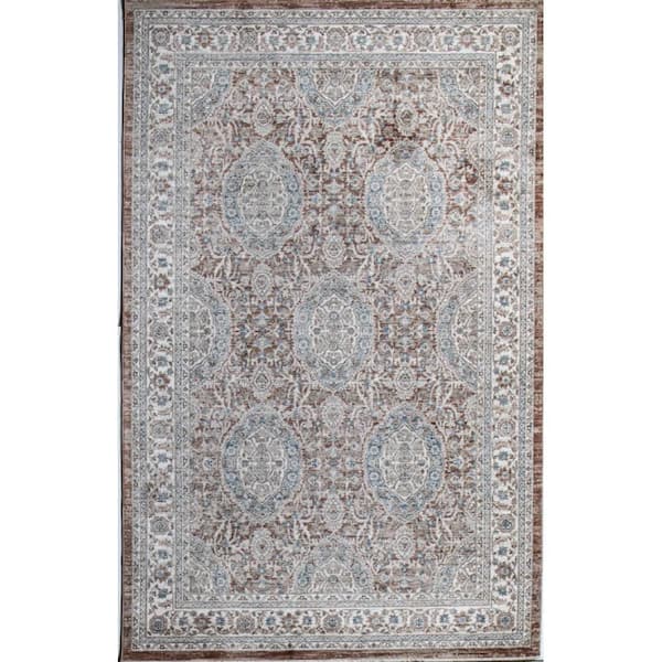 BASHIAN Legacy Dusty Rose 5 ft. x 8 ft. Geometric Transitional Area Rug