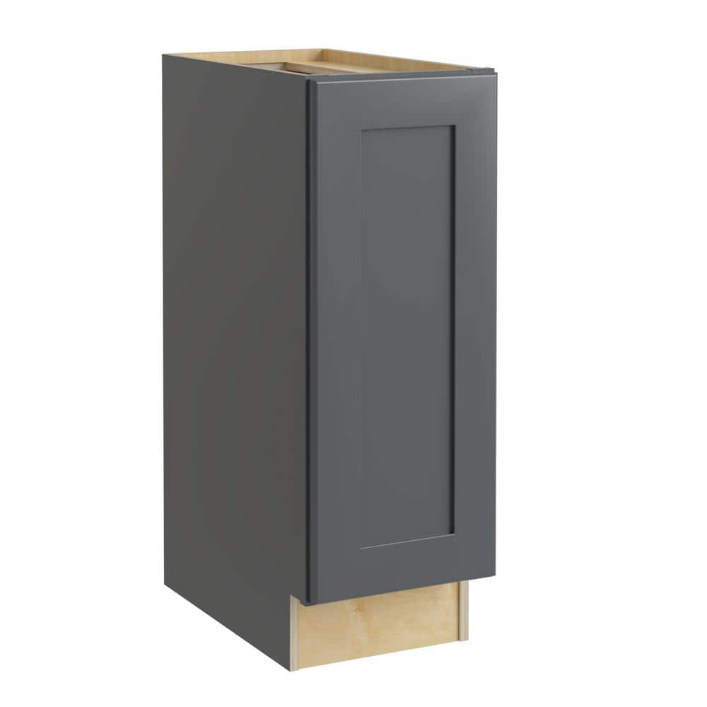 Newport Deep Onyx Plywood Shaker Assembled Bath Cabinet FH Soft Close R 12 in W x 21 in D x 34.5 in H -  Home Decorators Collection, VB1221FHR-NDO