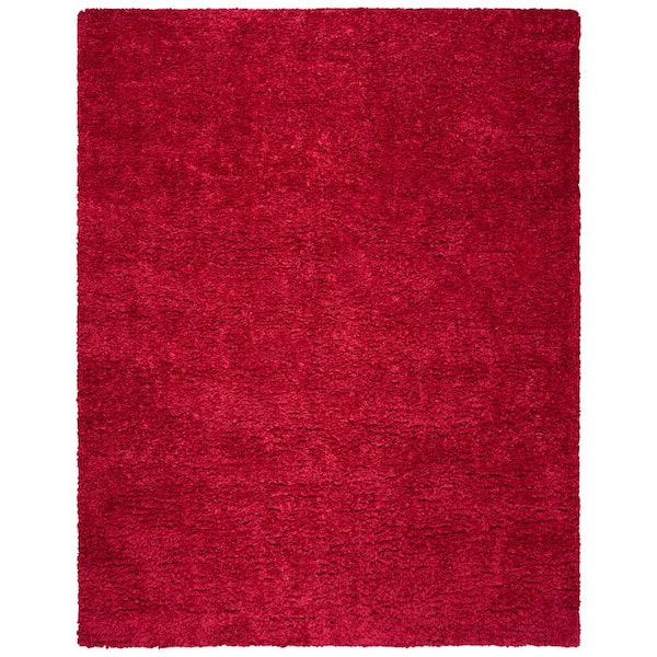 SAFAVIEH Madrid Shag Red 8 ft. x 10 ft. Solid Area Rug