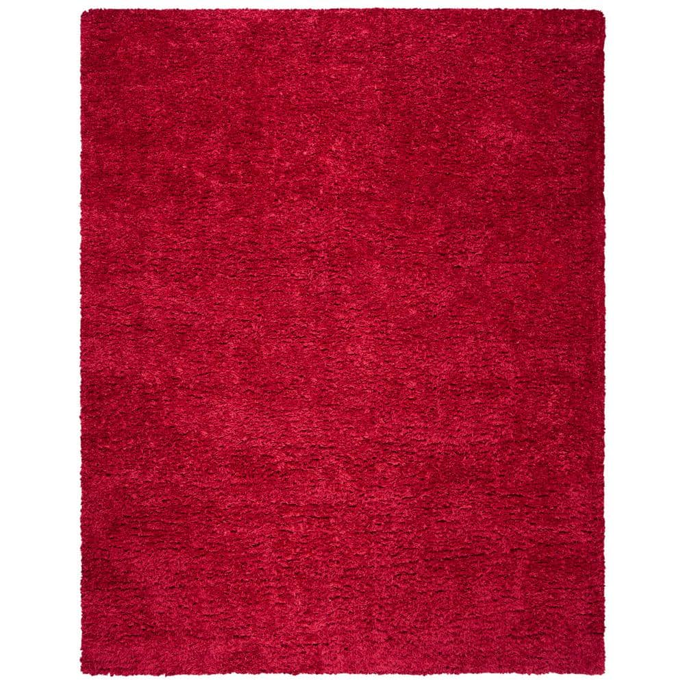 SAFAVIEH Madrid Shag Red 9 ft. x 12 ft. Solid Area Rug MDG256Q-9 - The ...