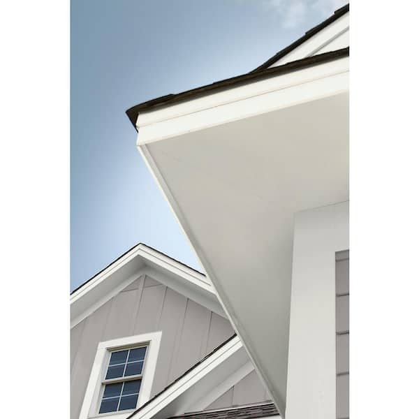 Hardie Soffit HZ10 24 in. x 96 in. Statement Collection Arctic White Cedarmill Non-Vented Fiber Cement Soffit Panel