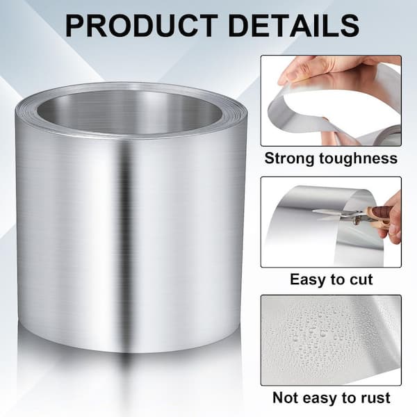 4 in. x 50 ft. Aluminum Flashing Roll Roof Flashing for Roof and Garden Preventing Roofing Stains Roof Strip (1-Pack)