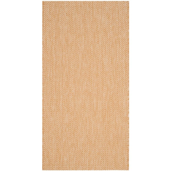 Courtyard Natural/Cream Doormat 3 ft. x 5 ft. Geometric Indoor/Outdoor Patio Area Rug
