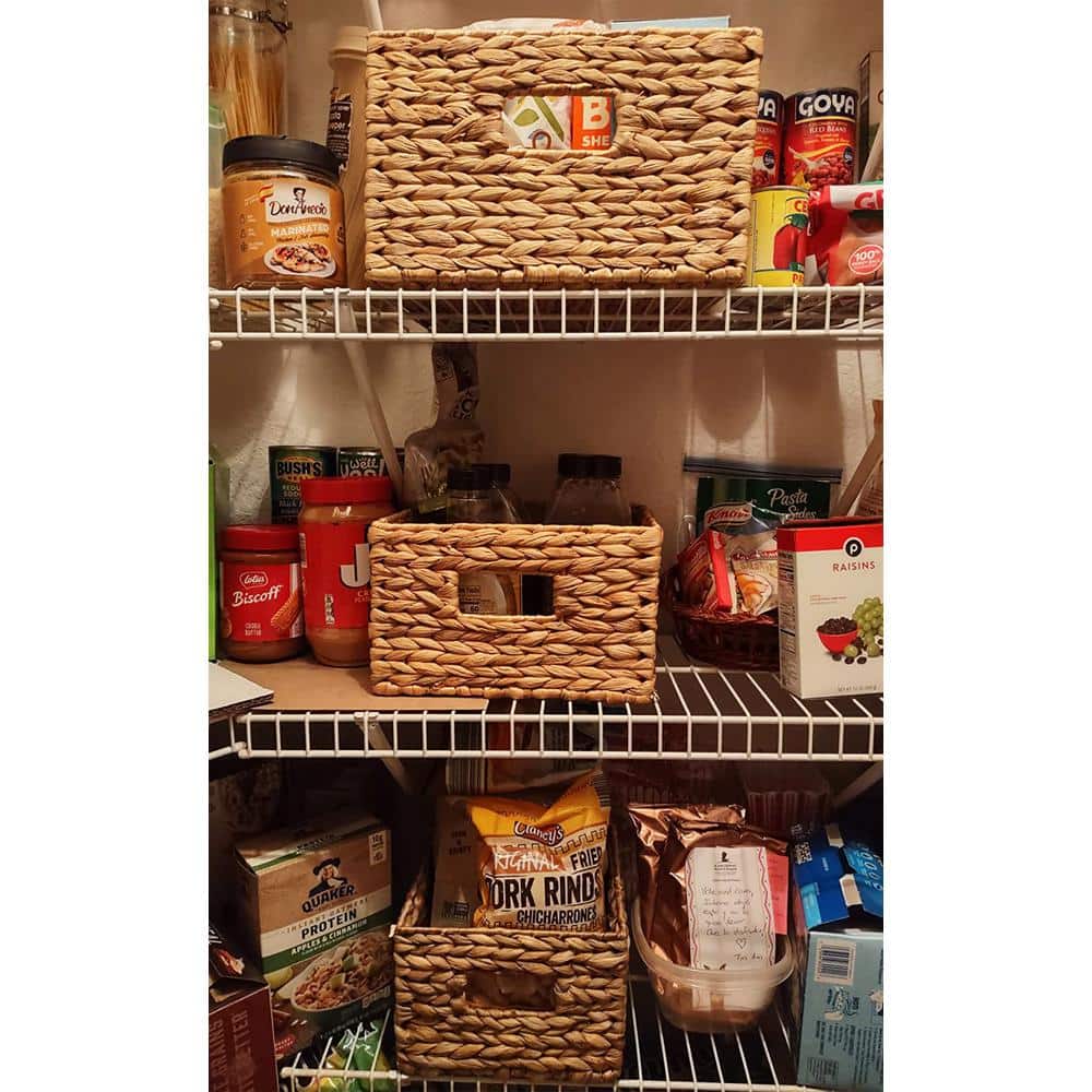 Natural Wicker Nesting Storage Basket Set with Handles