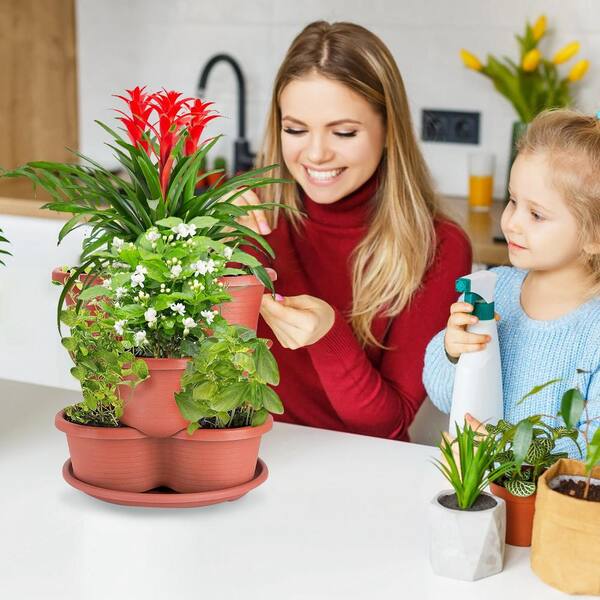 ITOPFOX 5-Tier Outdoor Vertical Stackable Planter Garden Tower for