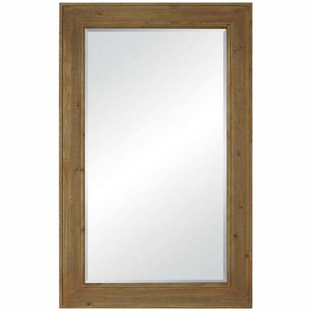48 in. H x 30 in. W Rustic Solid Wood Framed Wall Mirror, Farmhouse Rectangular Decorative Mirror, Natural Distressed price history on PriceWatchPro