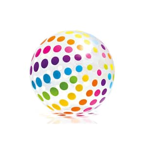 Jumbo Inflatable Glossy Big Polka-Dot Colorful Giant Beach Ball (12-Pack)