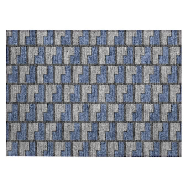 Chantille Machine Washable Indoor/Outdoor Abstract ACN2416 Navy 2 ft. x 3 ft. Accent Rug