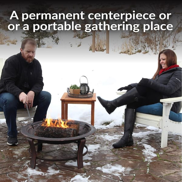 Sunnydaze 17 in. H. Steel Elevated Outdoor Fire Pit Bowl with Sunnydaze 17 in. H. Steel Elevated Outdoor Fire Pit Bowl with