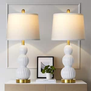 nuLOOM Layton 25 in. White Scandinavian Table Lamp with Shade
