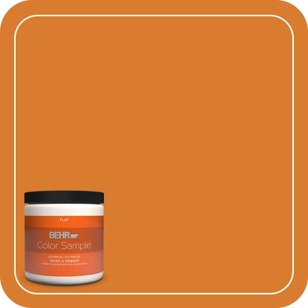 BEHR PREMIUM PLUS 8 oz. #270B-7 Bonfire Flat Interior/Exterior Paint & Primer Color Sample