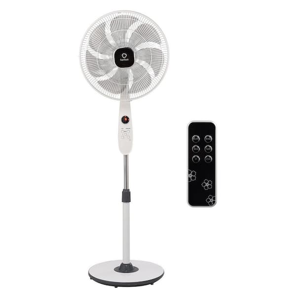 Costway 15 in. Pedestal Fan Stand Remote Control 7 Blades 12-Speed 3 Mode Height Adjustable