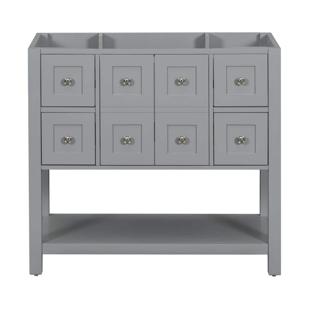 36 in. W x 18 in. D x 33 in. H Bath Vanity Cabinet without Top in Grey with