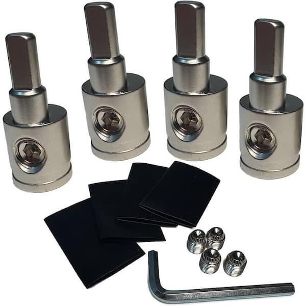 Heavy-Duty Brass Amp Input Reducers with Heat Shrink Tubing for Car Audio Systems 4 Pack