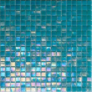 Skosh Glossy Dark Ocean Green 11.6 in. x 11.6 in. Glass Mosaic Wall and Floor Tile (18.69 sq. ft./case) (20-pack)
