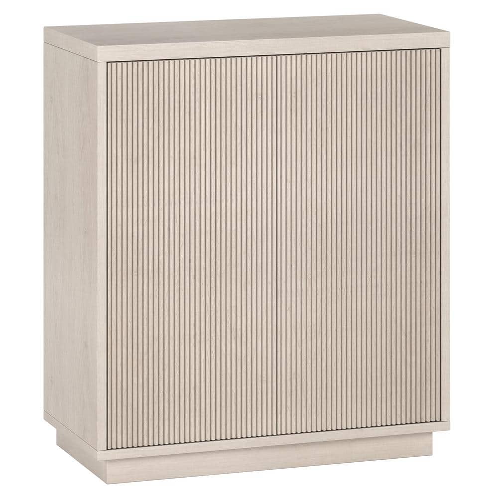 Alder White 28" Modern Ridged Accent Cabinet