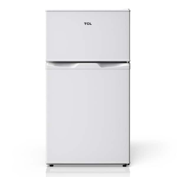 3.1 cu. ft. 2-Door Mini Refrigerator in White with Top Freezer