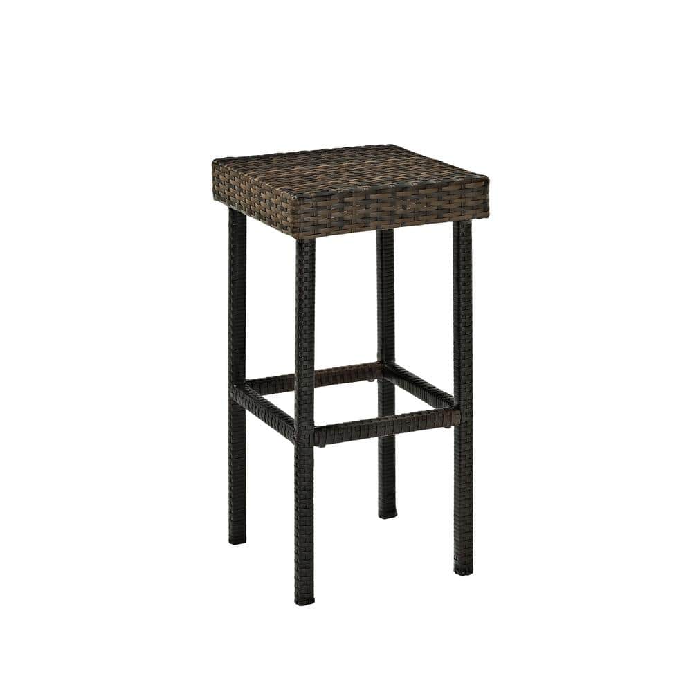 Palm Harbor Brown Wicker Outdoor Bar Height Stool Set