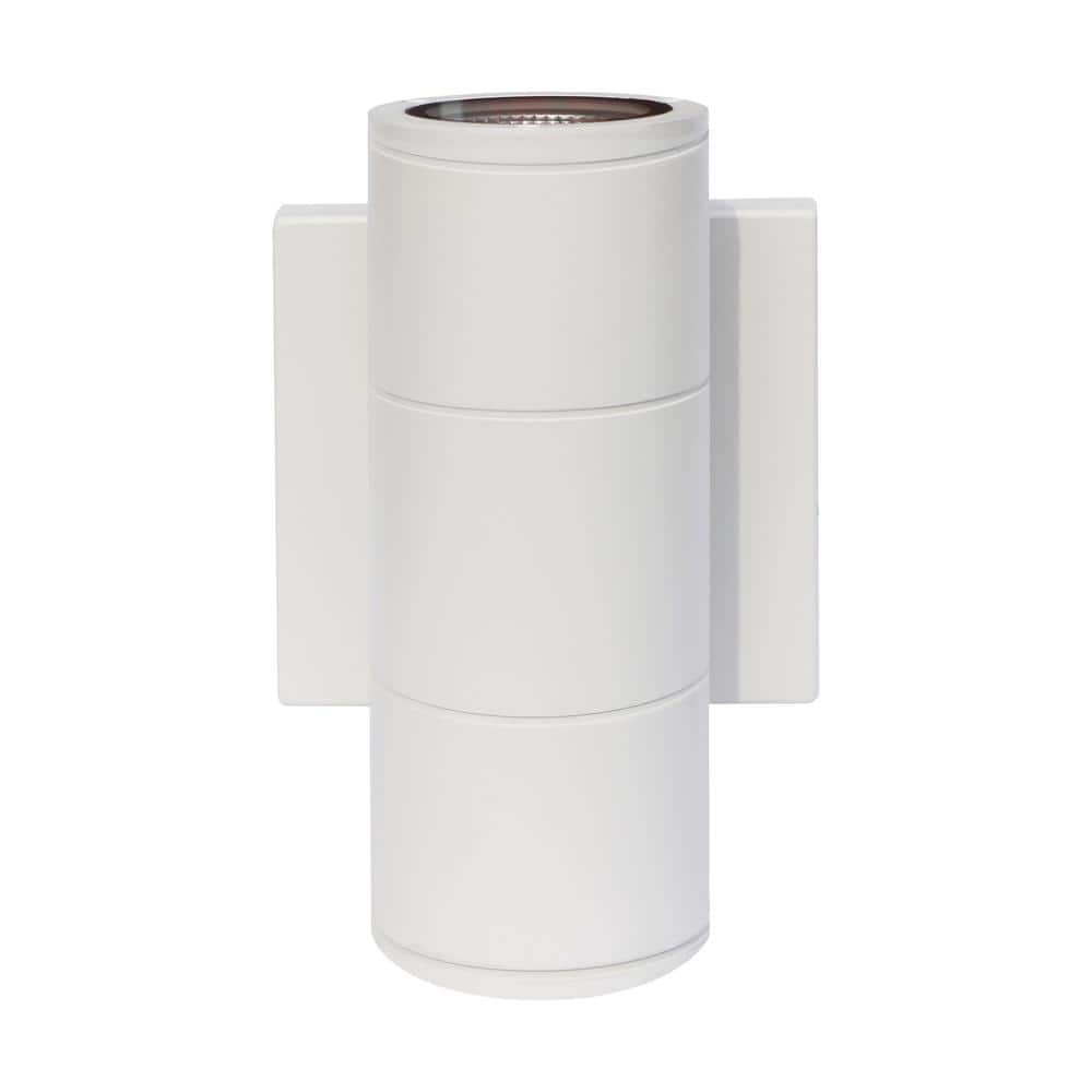 Nuvo 7" Bronze Outdoor Cylinder LED Sconce with Soft White Glow