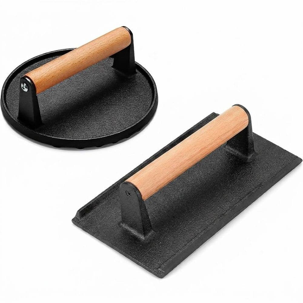 1 Set Black Cast Iron Smash Burger Press Kit with Patty Maker Round Rectangle Grill Press and 100pcs Wax Paper price history on PriceWatchPro