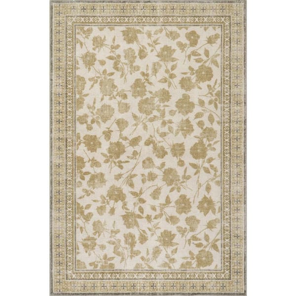 Padma Lakshmi X Rugs Botanica Hand-Tufted Botanical Wool-Blend Olive Green 5 ft. x 8 ft. Indoor Area Rug