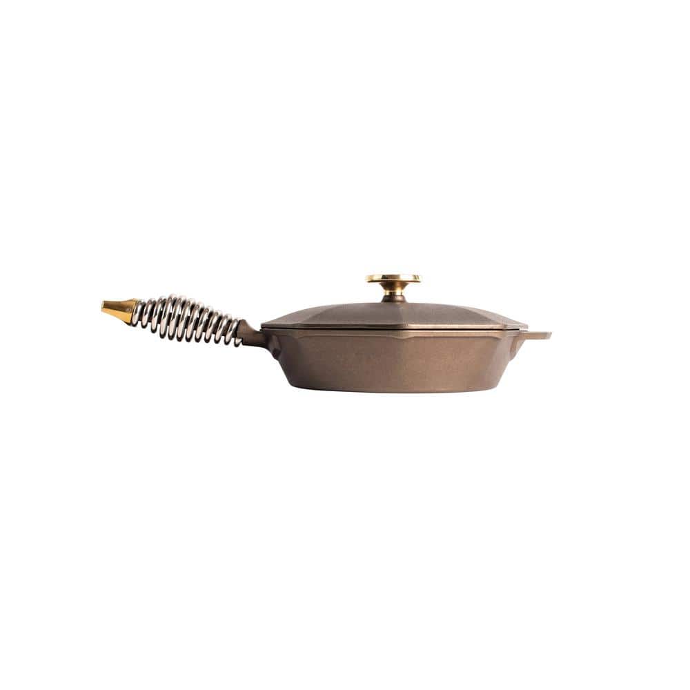 FINEX 8" Cast Iron Skillet with Brass Lid and Steel Handle