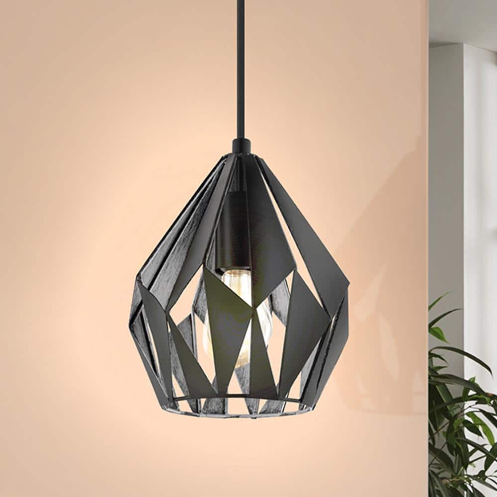 Carlton Mini 14'' Matte Black Geometric Indoor/Outdoor Pendant Light